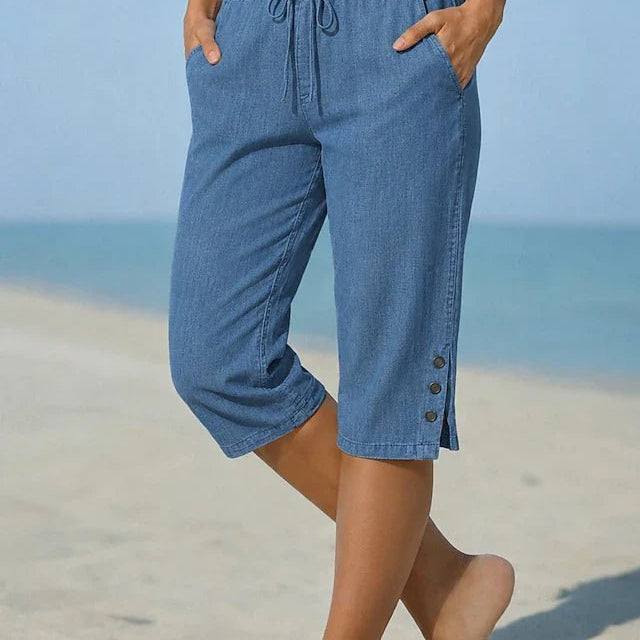 Delphia™ | Calças Capri até ao Pé para Mulheres - Pants | Benedita Lisboa
