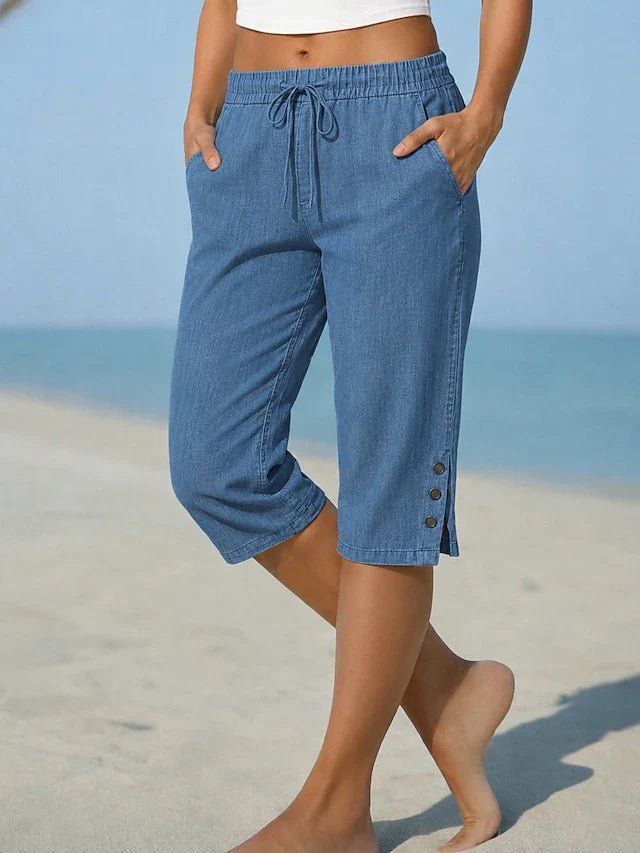 Delphia™ | Calças Capri até ao Pé para Mulheres - Pants | Benedita Lisboa