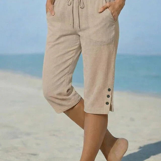 Delphia™ | Calças Capri até ao Pé para Mulheres - Pants | Benedita Lisboa