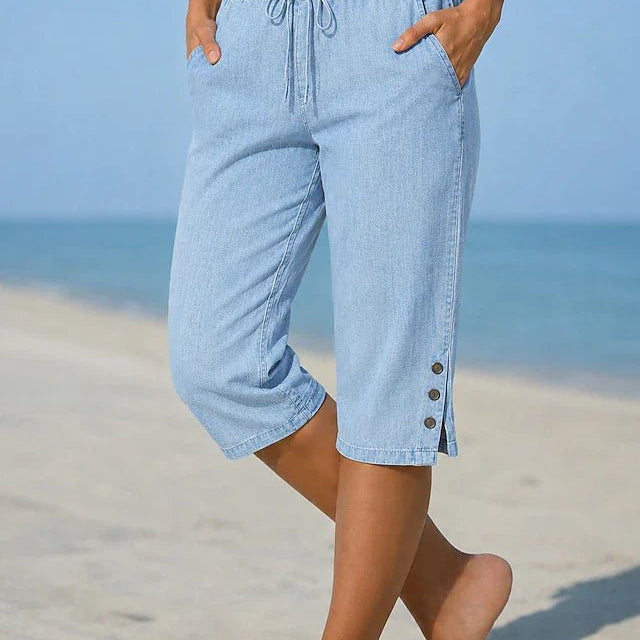 Delphia™ | Calças Capri até ao Pé para Mulheres - Pants | Benedita Lisboa