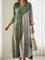 Diana™ | Vestido Boho Longo Verde com Linhas Douradas - Vestido | Benedita Lisboa