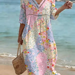 Diana™ | Vestido Floral com Decote em V, Leve, Macio e Arejado, Ideal para Dias Mais Quentes - | Benedita Lisboa