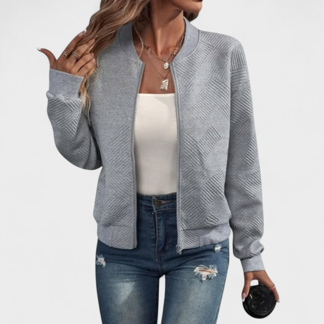 Dora™ | Casaco bomber estruturado com fecho