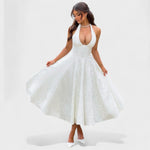 Effie™ | Vestido midi texturado com decote V - | Benedita Lisboa