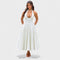 Effie™ | Vestido midi texturado com decote V - | Benedita Lisboa