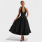 Effie™ | Vestido midi texturado com decote V - | Benedita Lisboa