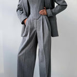 Elegance™ | Conjunto de três peças com blazer trespassado - | Benedita Lisboa