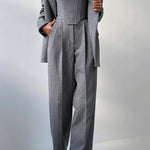 Elegance™ | Conjunto de três peças com blazer trespassado - | Benedita Lisboa