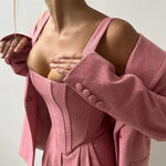Elegance™ | Conjunto de três peças com blazer trespassado - | Benedita Lisboa