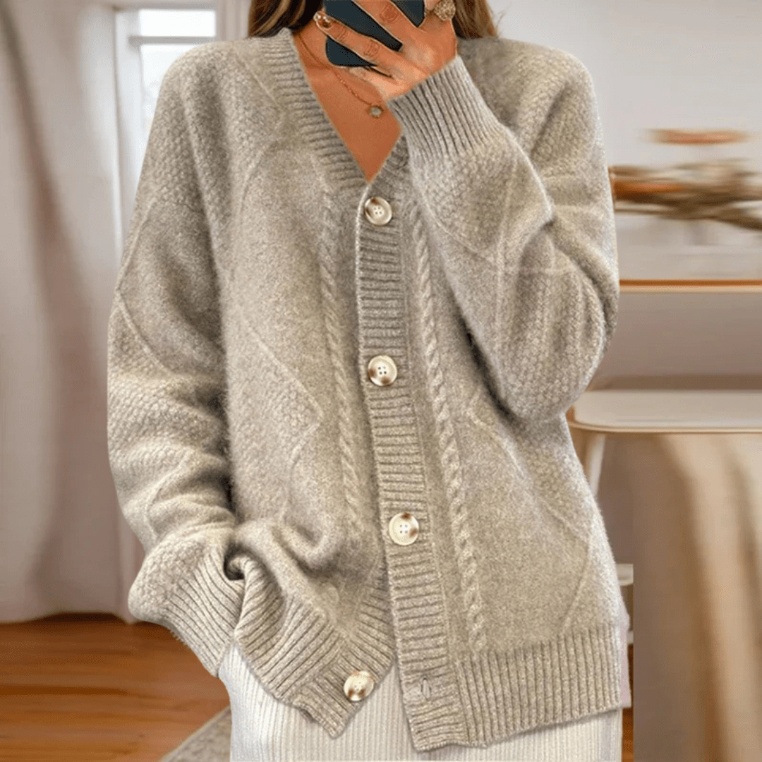 Éloise™ | Cardigan de Malha Canelada - | Benedita Lisboa