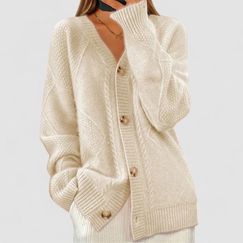 Éloise™ | Cardigan de Malha Canelada - | Benedita Lisboa
