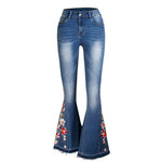 Elouize™ | Jeans Largas com Bordado 3D - 0 | Benedita Lisboa