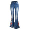 Elouize™ | Jeans Largas com Bordado 3D - 0 | Benedita Lisboa