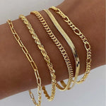 Emilia - Conjunto de Pulseiras de 5 Peças em Ouro - | Benedita Lisboa