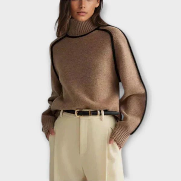 Emilia™ | Suéter com decote alto suave e elegante - | Benedita Lisboa