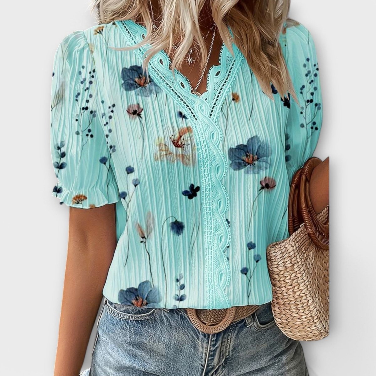 Emily™ | Blusa com decote em V - | Benedita Lisboa