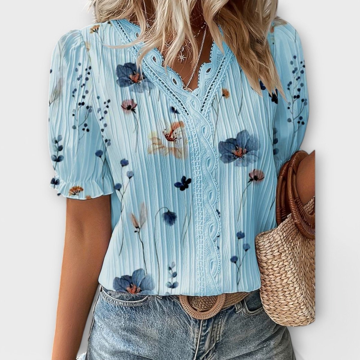 Emily™ | Blusa com decote em V - | Benedita Lisboa