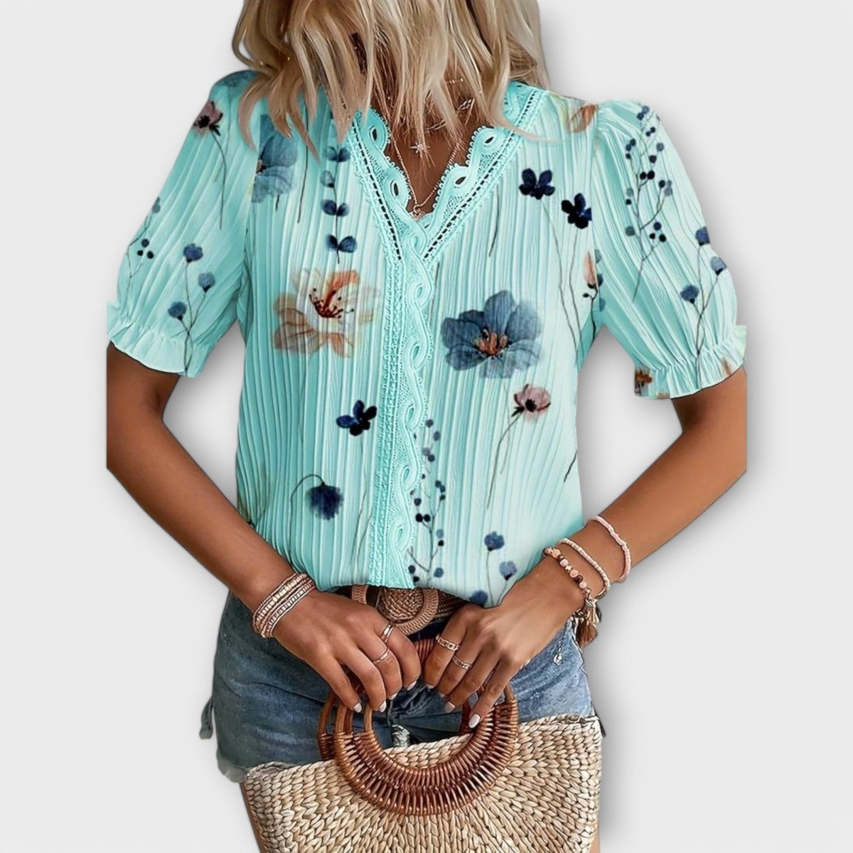 Emily™ | Blusa com decote em V - | Benedita Lisboa