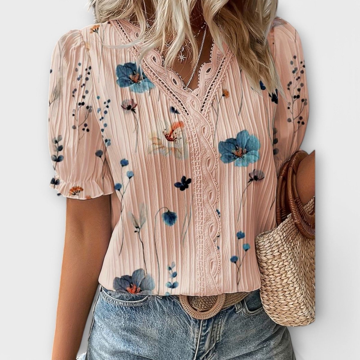 Emily™ | Blusa com decote em V - | Benedita Lisboa