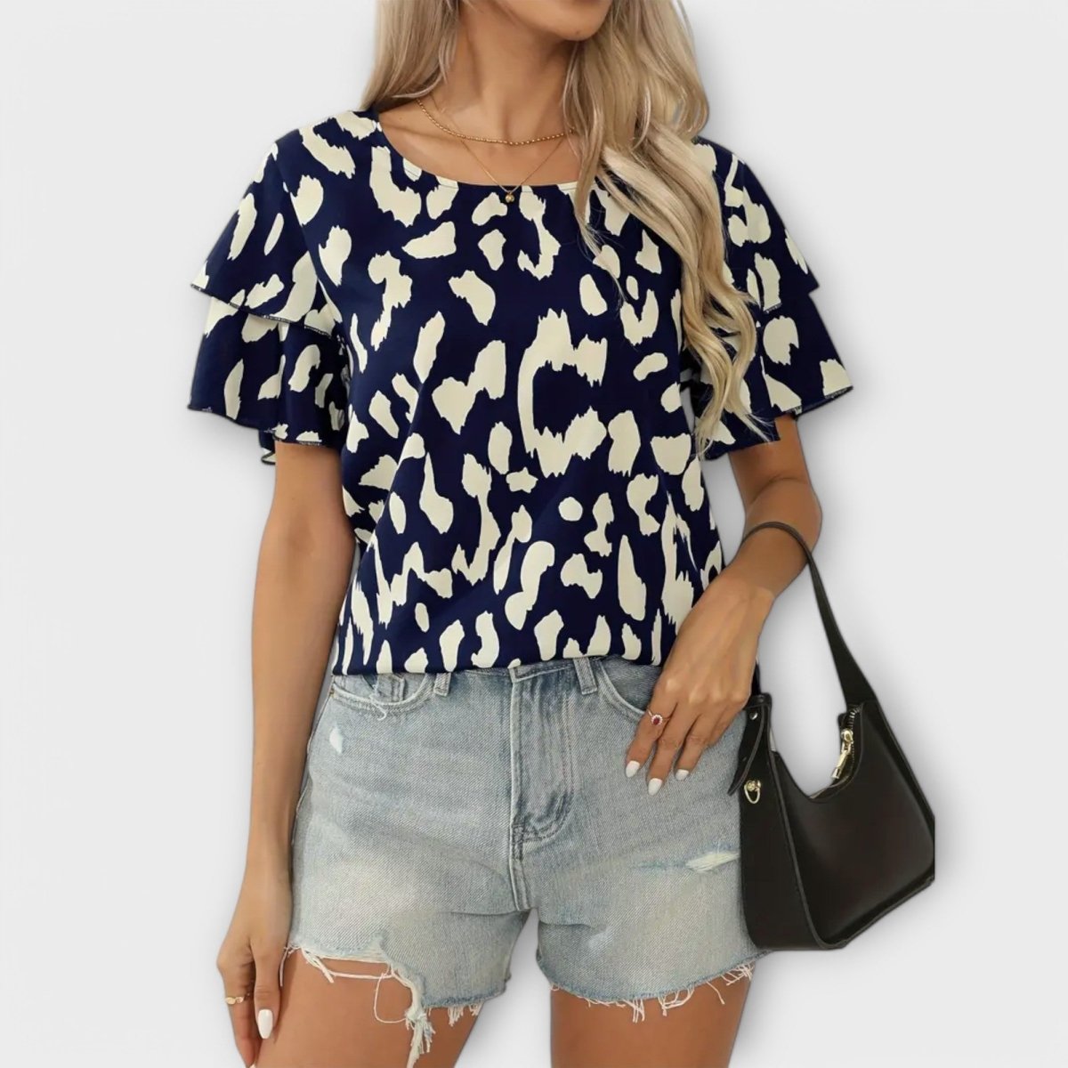 Evelyn™ | Blusa casual com decote redondo - | Benedita Lisboa