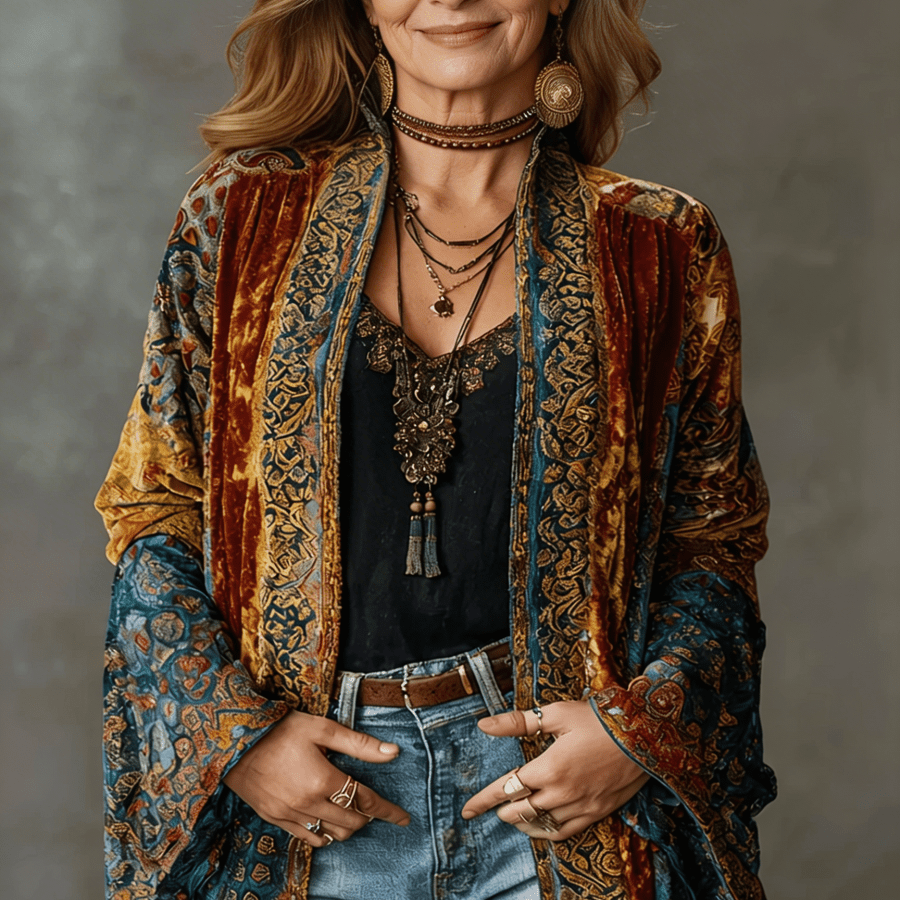 Fabia™ | Kimono Bordado Boho - | Benedita Lisboa