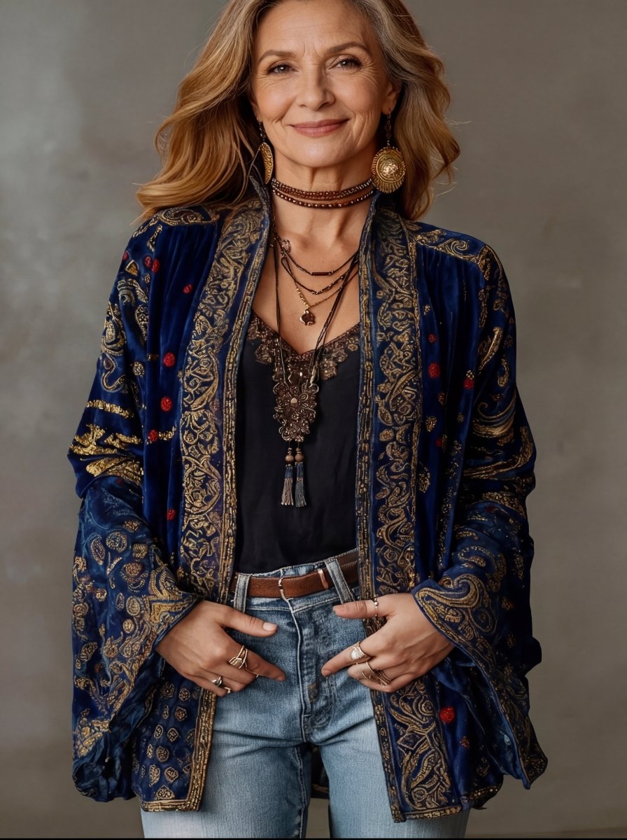 Fabia™ | Kimono Bordado Boho - | Benedita Lisboa