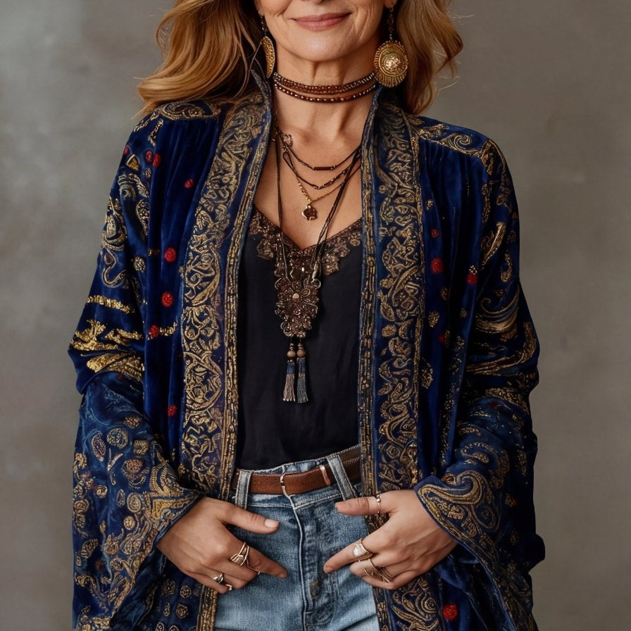 Fabia™ | Kimono Bordado Boho - | Benedita Lisboa