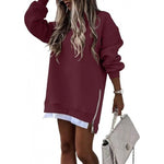 Fall Winter Fashion Stitching Side Zipper Design Pullover Sweater For Women - 0 | Benedita Lisboa