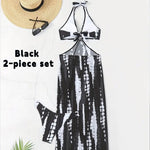 Fato de Banho e Vestido de Praia com Decote Halter e Estampado Tie-Dye - | Benedita Lisboa