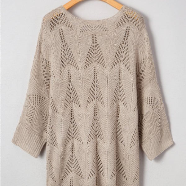 Female Leisure Hollow Out Parchment Hollow Sleeve Casual Sweater - 0 | Benedita Lisboa