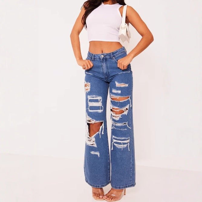 Flair™ | Jeans Desgastadas Lavadas - 0 | Benedita Lisboa