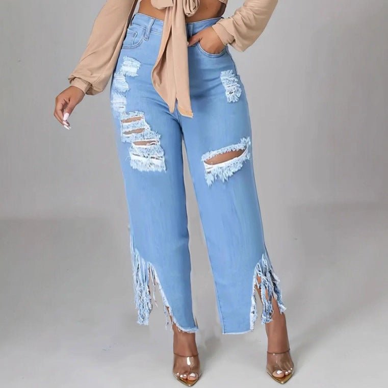 Flair™ | Jeans Desgastadas Lavadas - 0 | Benedita Lisboa