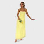 Flossie™ | Vestido maxi amarelo com laço lateral - | Benedita Lisboa