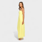 Flossie™ | Vestido maxi amarelo com laço lateral - | Benedita Lisboa