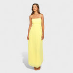 Flossie™ | Vestido maxi amarelo com laço lateral - | Benedita Lisboa
