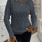Francisca™ | Camisola de Malha com Botões - | Benedita Lisboa