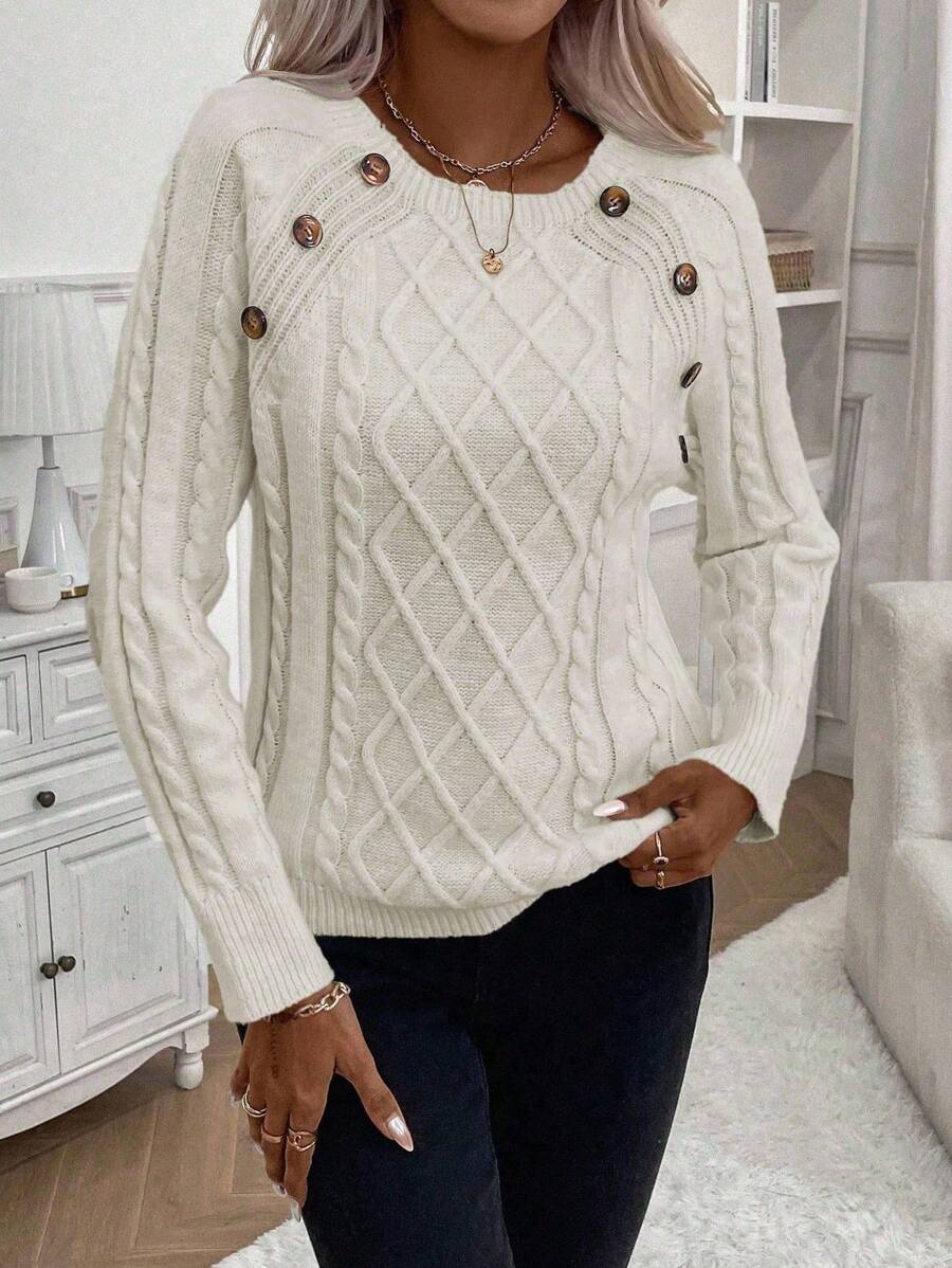 Francisca™ | Camisola de Malha com Botões - | Benedita Lisboa