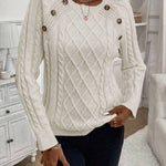 Francisca™ | Camisola de Malha com Botões - | Benedita Lisboa