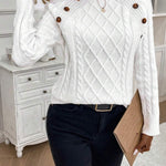 Francisca™ | Camisola de Malha com Botões - | Benedita Lisboa
