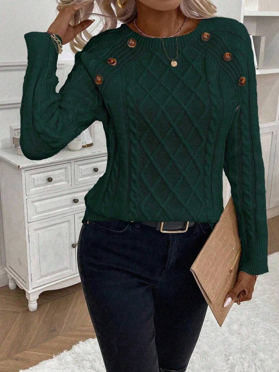 Francisca™ | Camisola de Malha com Botões - | Benedita Lisboa