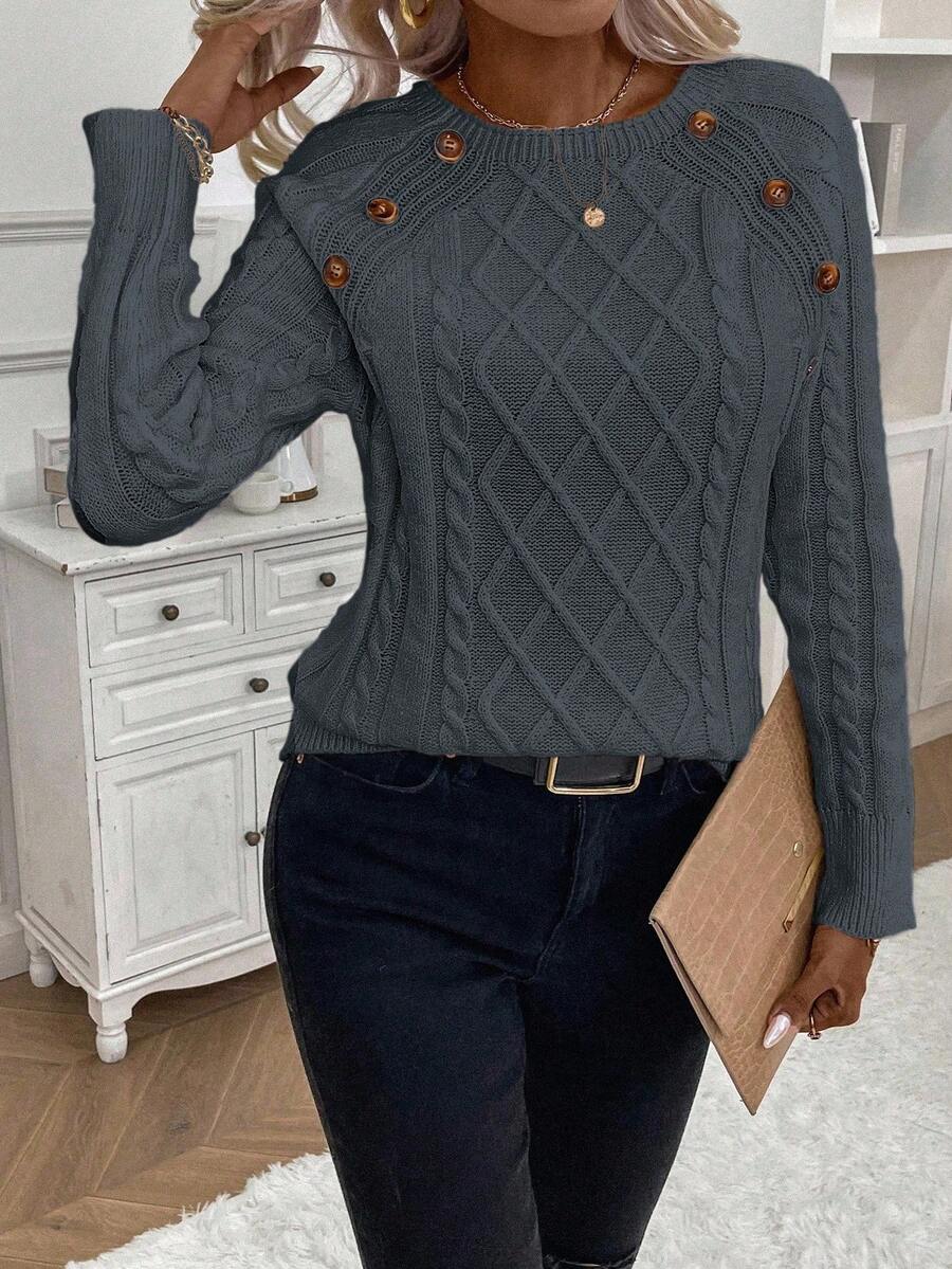 Francisca™ | Camisola de Malha com Botões - | Benedita Lisboa