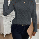 Francisca™ | Camisola de Malha com Botões - | Benedita Lisboa