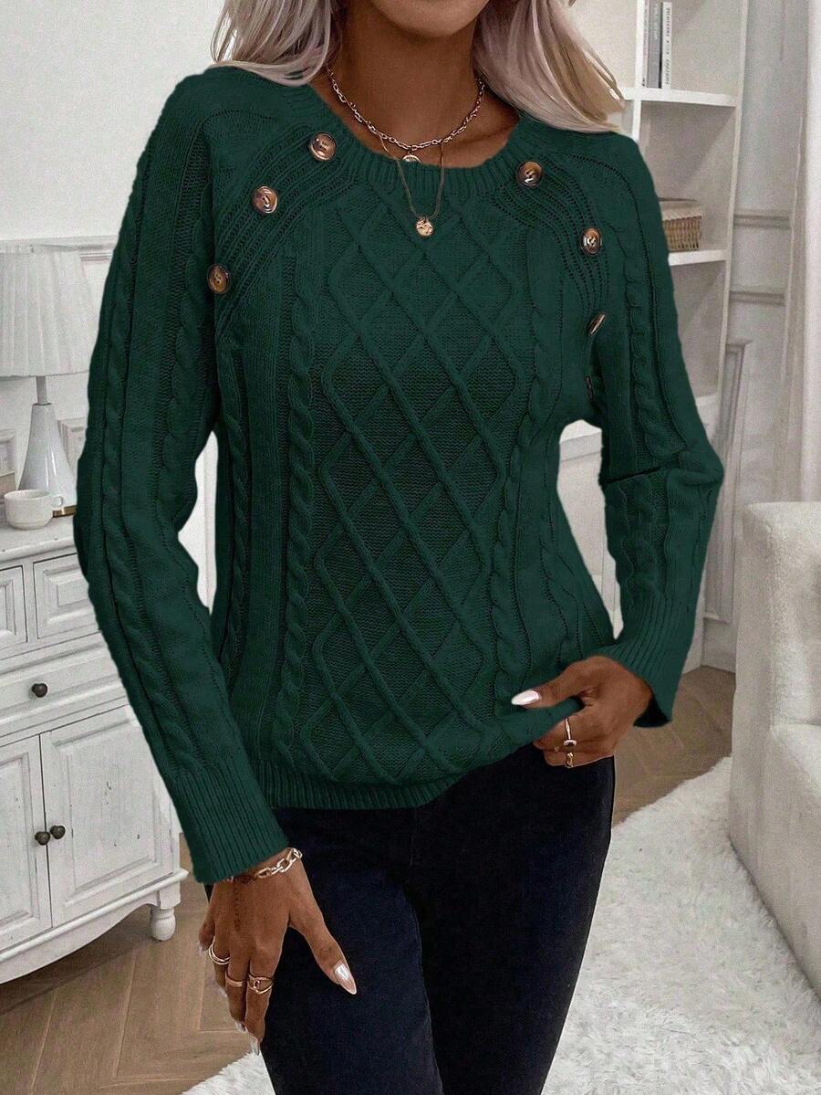 Francisca™ | Camisola de Malha com Botões - | Benedita Lisboa