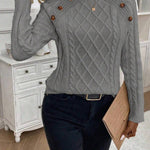 Francisca™ | Camisola de Malha com Botões - | Benedita Lisboa