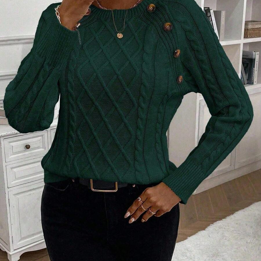 Francisca™ | Camisola de Malha com Botões - | Benedita Lisboa