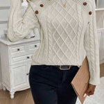Francisca™ | Camisola de Malha com Botões - | Benedita Lisboa