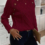 Francisca™ | Camisola de Malha com Botões - | Benedita Lisboa