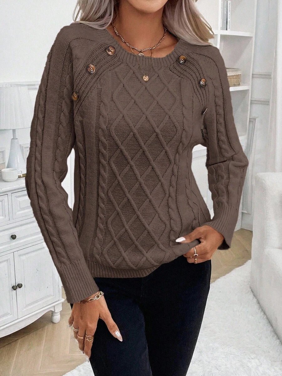 Francisca™ | Camisola de Malha com Botões - | Benedita Lisboa