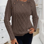 Francisca™ | Camisola de Malha com Botões - | Benedita Lisboa
