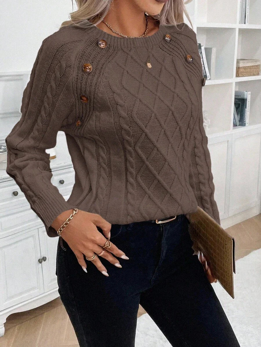 Francisca™ | Camisola de Malha com Botões - | Benedita Lisboa